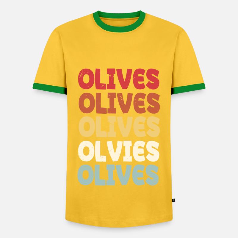 Olive Set Design - Men's Ringer Shirt - yellow/green