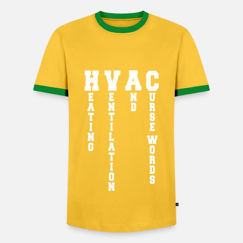 Funny HVAC technician design - Men's Ringer Shirt - yellow/green