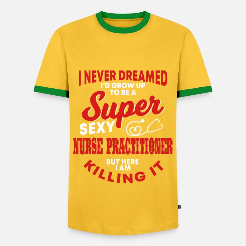 Nurse Practitioner Outfit - Men's Ringer Shirt - yellow/green 