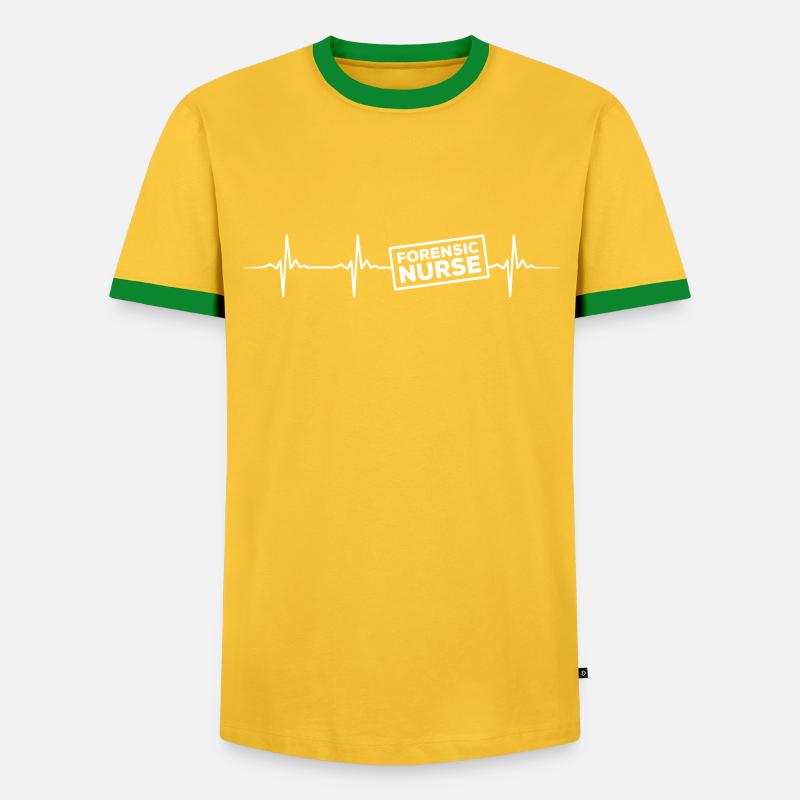 Forensic Nurse - Men's Ringer Shirt - yellow/green 