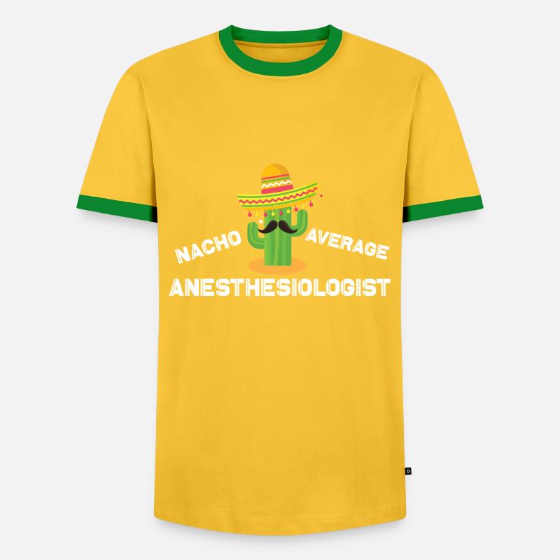 Nacho Average Anesthesiologist - Men's Ringer Shirt - yellow/green 
