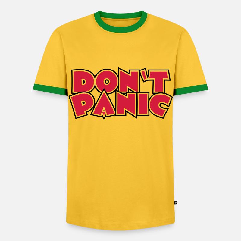 113 Don't Panic - Men's Ringer Shirt - yellow/green 