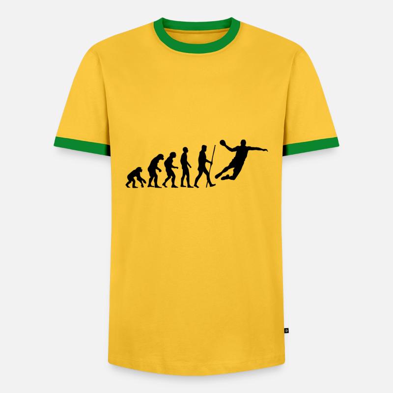 Handball Evolution - Männer Kontrast-T-Shirt - Gelb/Grün 