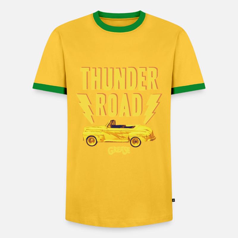 Grease Thunder Road Yellow - Men's Ringer Shirt - yellow/green