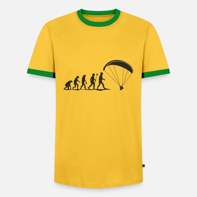 evolution paragliding - Men's Ringer Shirt - yellow/green