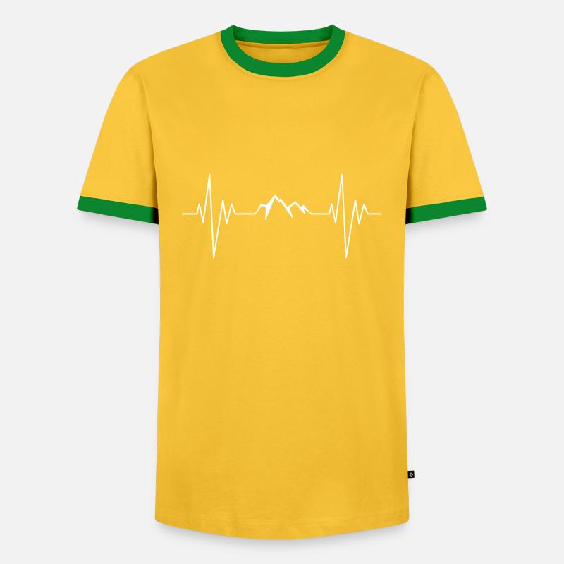 Mountains Pulse - Men's Ringer Shirt - yellow/green 