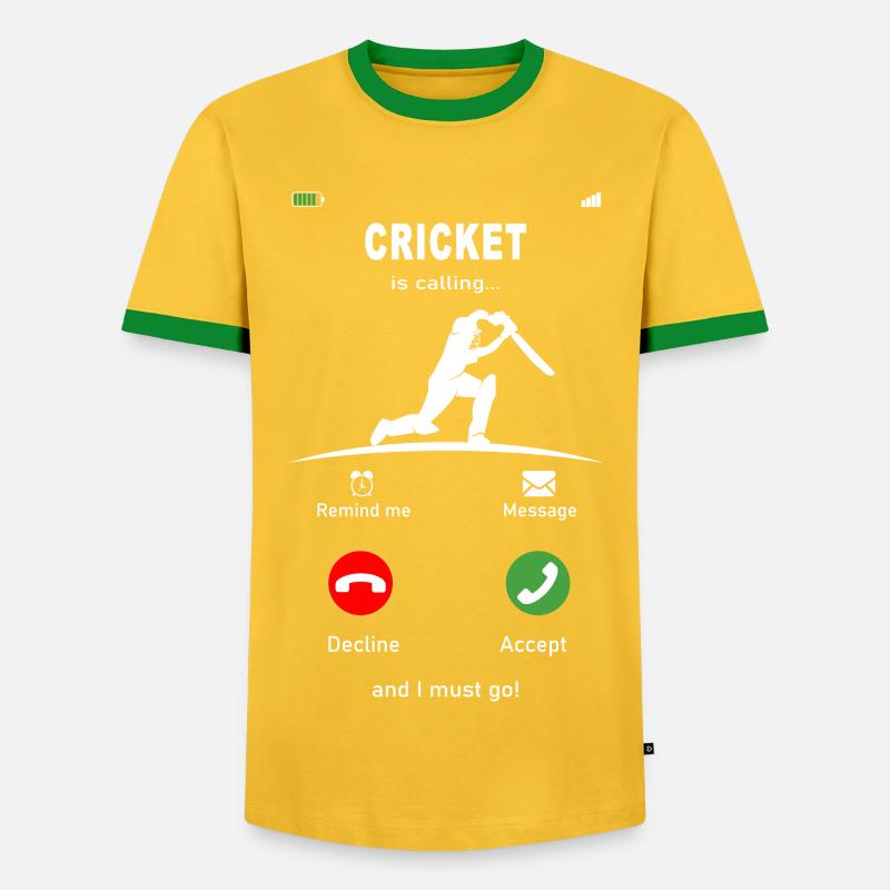 Cricket is calling - Men's Ringer Shirt - yellow/green 