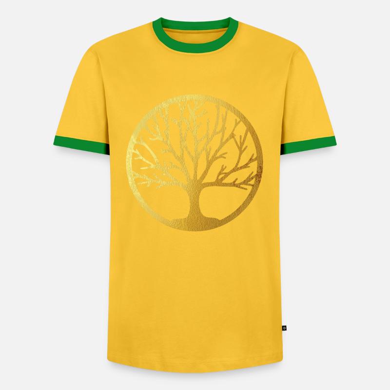 Baum des Lebens ,Lebensbaum,Graffiti,gold - Männer Kontrast-T-Shirt - Gelb/Grün