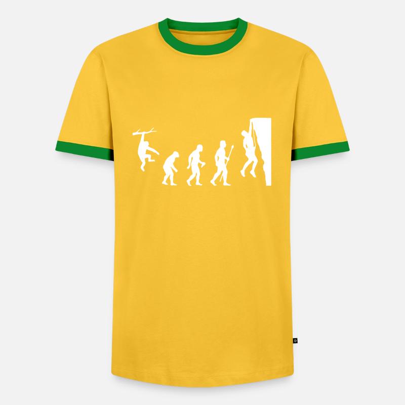 Klettern Evolution Shirt - Männer Kontrast-T-Shirt - Gelb/Grün 