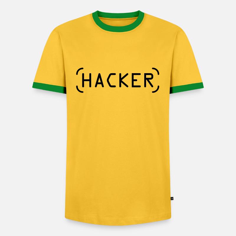 Hacker - Männer Kontrast-T-Shirt - Gelb/Grün 