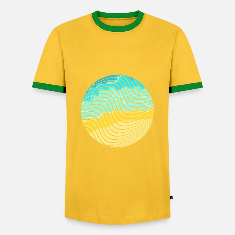 Beach wave - Men's Ringer Shirt - yellow/green