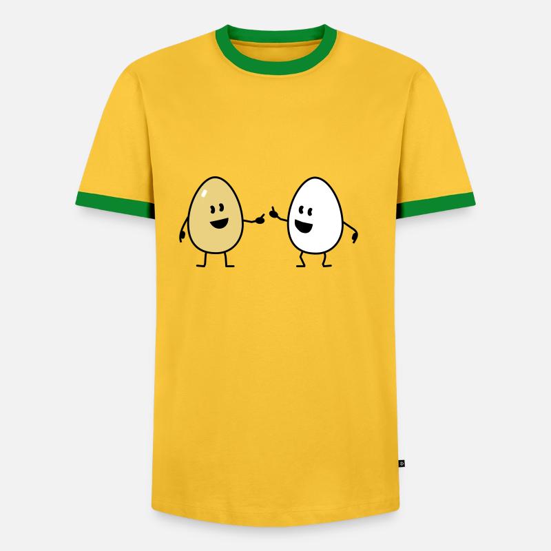 eggs - Men's Ringer Shirt - yellow/green 