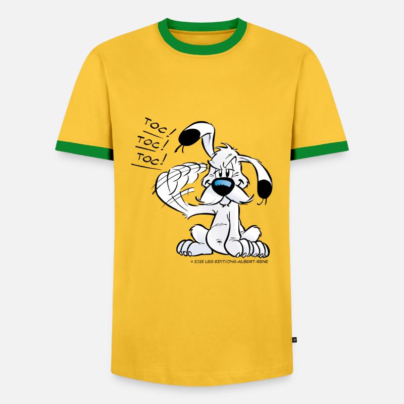 Asterix & Obelix Dogmatix Gesturing Toc - Maglietta Contrast da uomo - giallo/verde