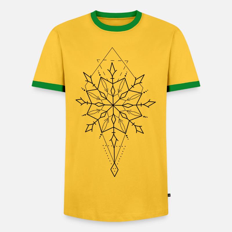 Pattern Symbol Geometry - Men's Ringer Shirt - yellow/green 