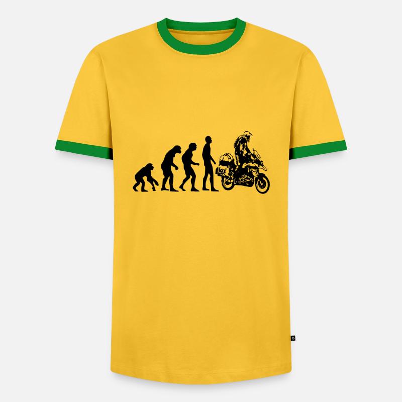 Human Evolution Enduro - Men's Ringer Shirt - yellow/green