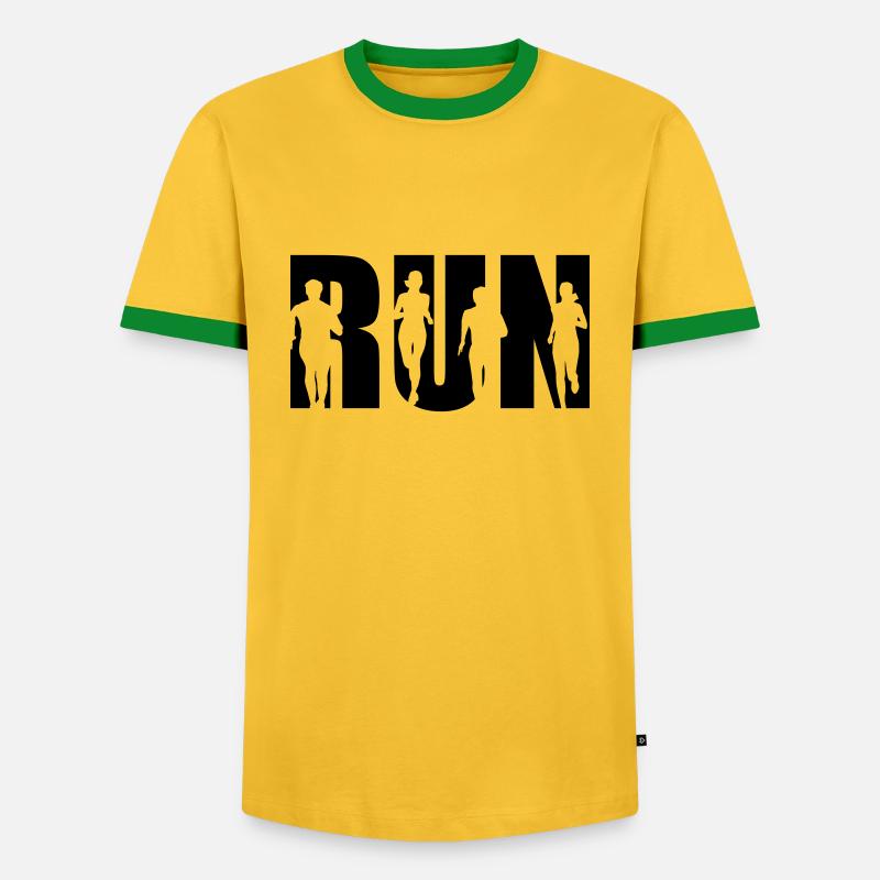 Run, Running Team, Runner - Men's Ringer Shirt - yellow/green