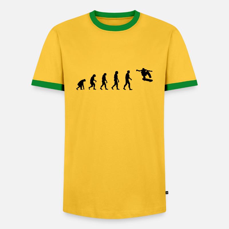 Evolution Skate - Men's Ringer Shirt - yellow/green