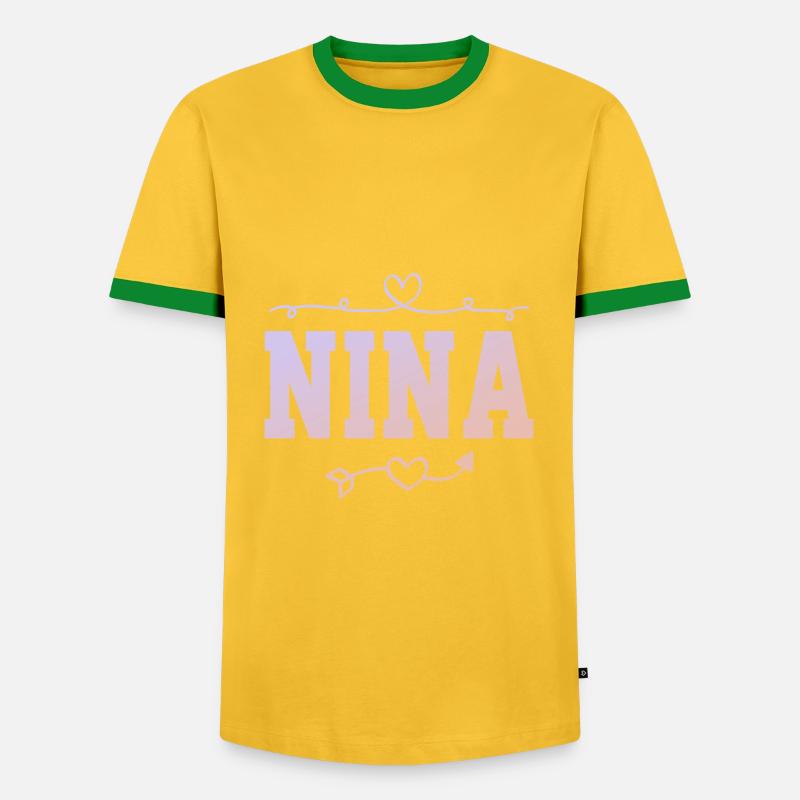 Nina - Men's Ringer Shirt - yellow/green