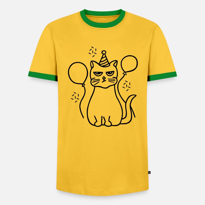 Grumpy cat - Men's Ringer Shirt - yellow/green 