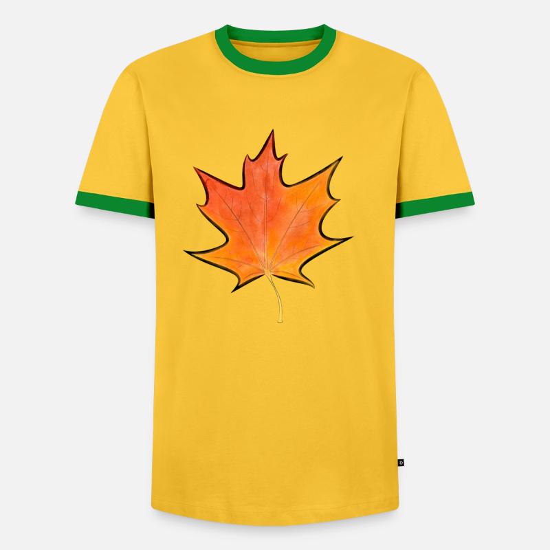 Maple leaf - Men's Ringer Shirt - yellow/green 