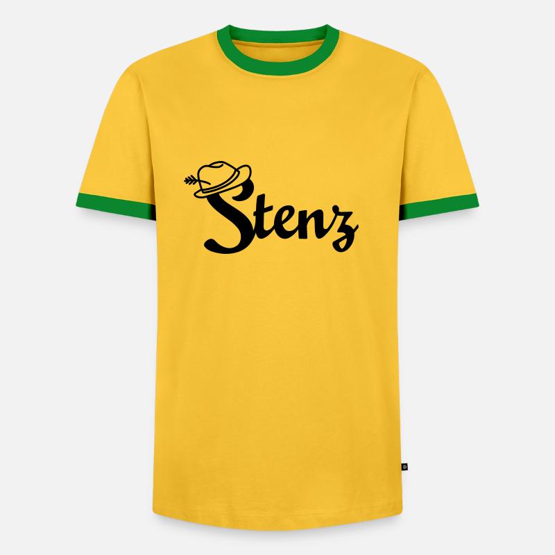 Stenz - Männer Kontrast-T-Shirt - Gelb/Grün