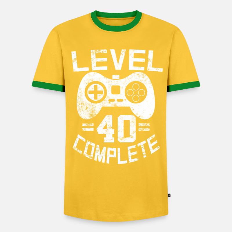Level 40 Complete - Men's Ringer Shirt - yellow/green 