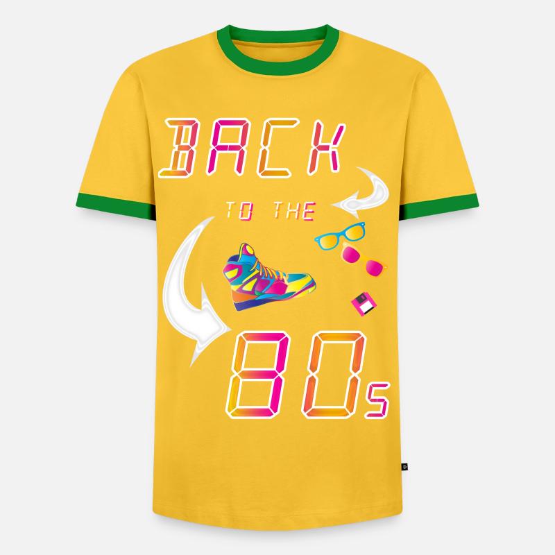 Back to the 80's - Men's Ringer Shirt - yellow/green 