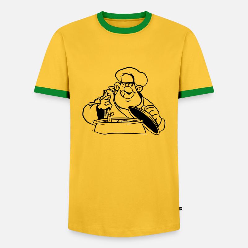 Cook comical funny - Men's Ringer Shirt - yellow/green 