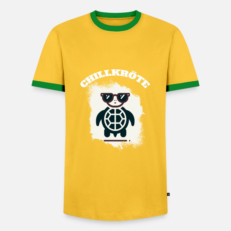 Chill Toad Turtle - Men's Ringer Shirt - yellow/green 