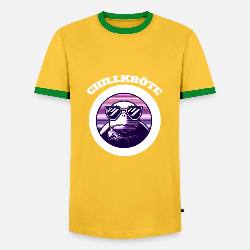 Chill Toad Turtle - Men's Ringer Shirt - yellow/green