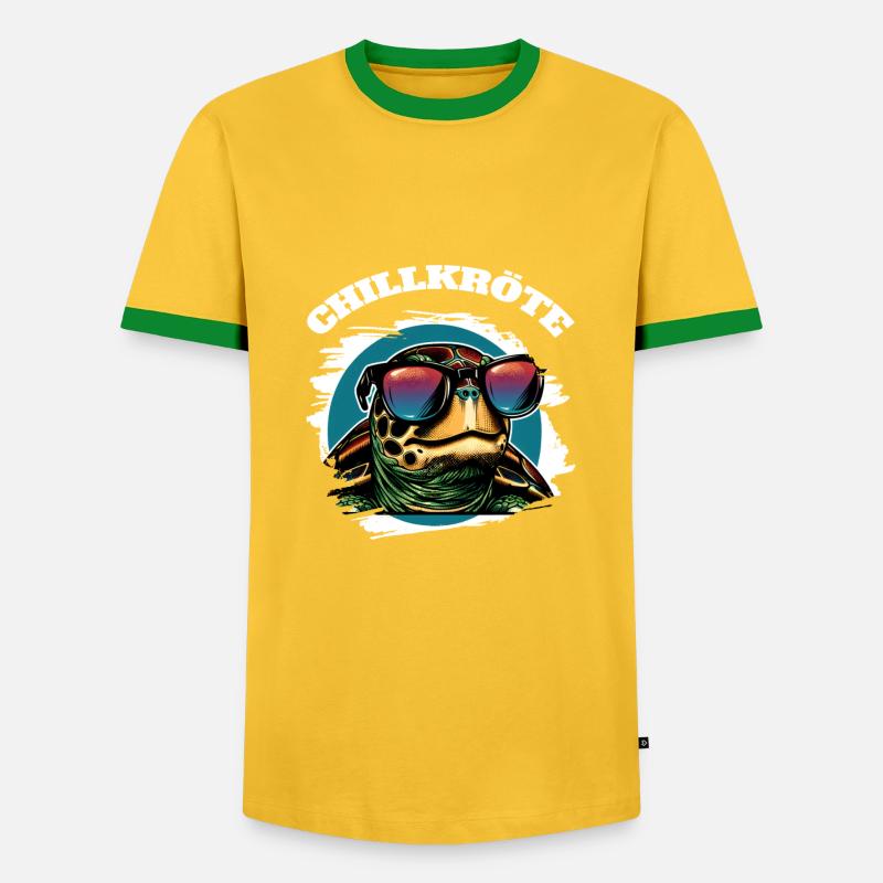 Chill Toad Turtle - Men's Ringer Shirt - yellow/green 