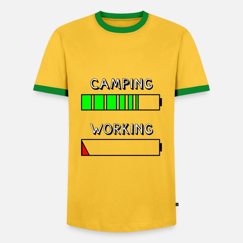 camping reloading - Männer Kontrast-T-Shirt - Gelb/Grün