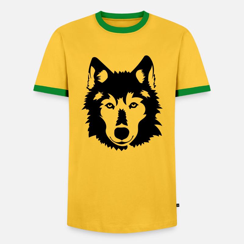 wolf - Men's Ringer Shirt - yellow/green
