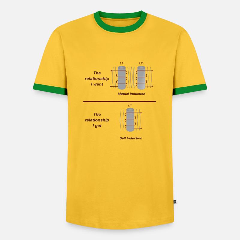 Electromagnetic induction - Men's Ringer Shirt - yellow/green