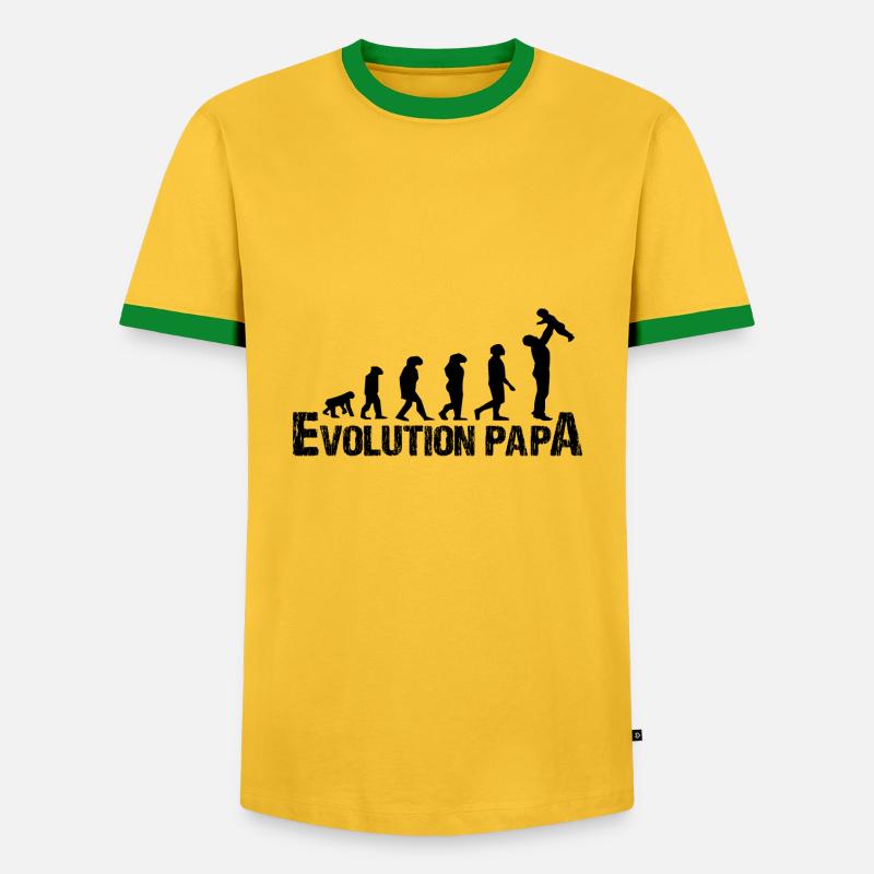 Evolution dad - Men's Ringer Shirt - yellow/green 