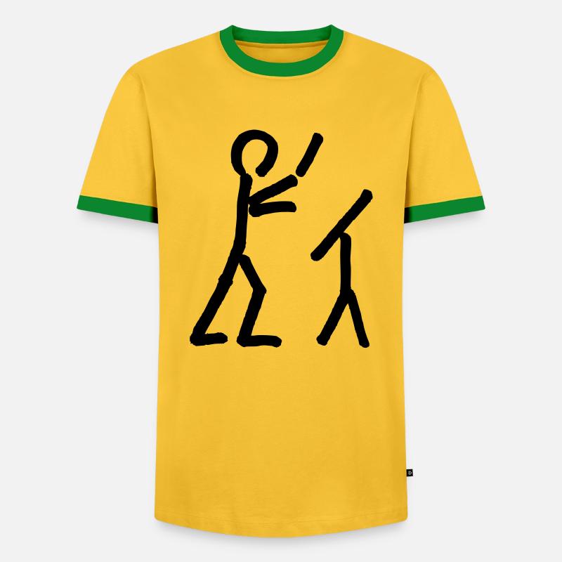 Dirigent an Dirigierpult - Männer Kontrast-T-Shirt - Gelb/Grün
