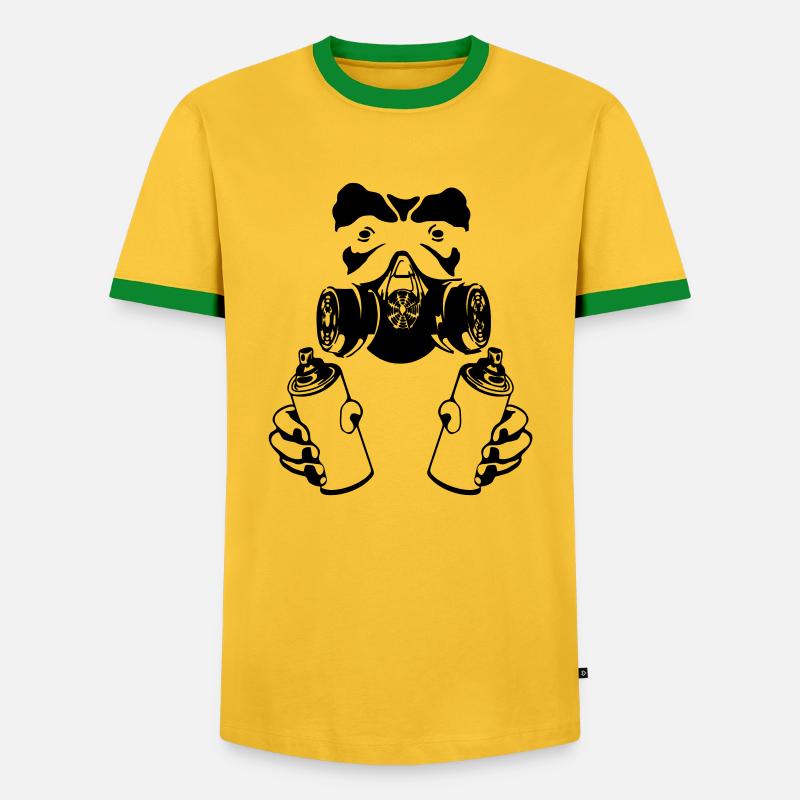 graffiti monkey - Men's Ringer Shirt - yellow/green 