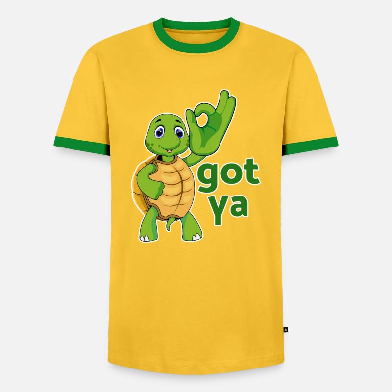 turtle turtle testudines toad - Men's Ringer Shirt - yellow/green