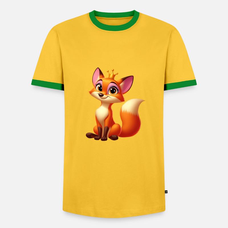 Ræv dronning - Herre kontrast-T-shirt - gul/grøn