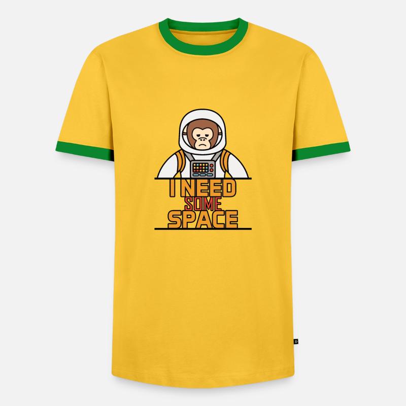 monkey - Men's Ringer Shirt - yellow/green