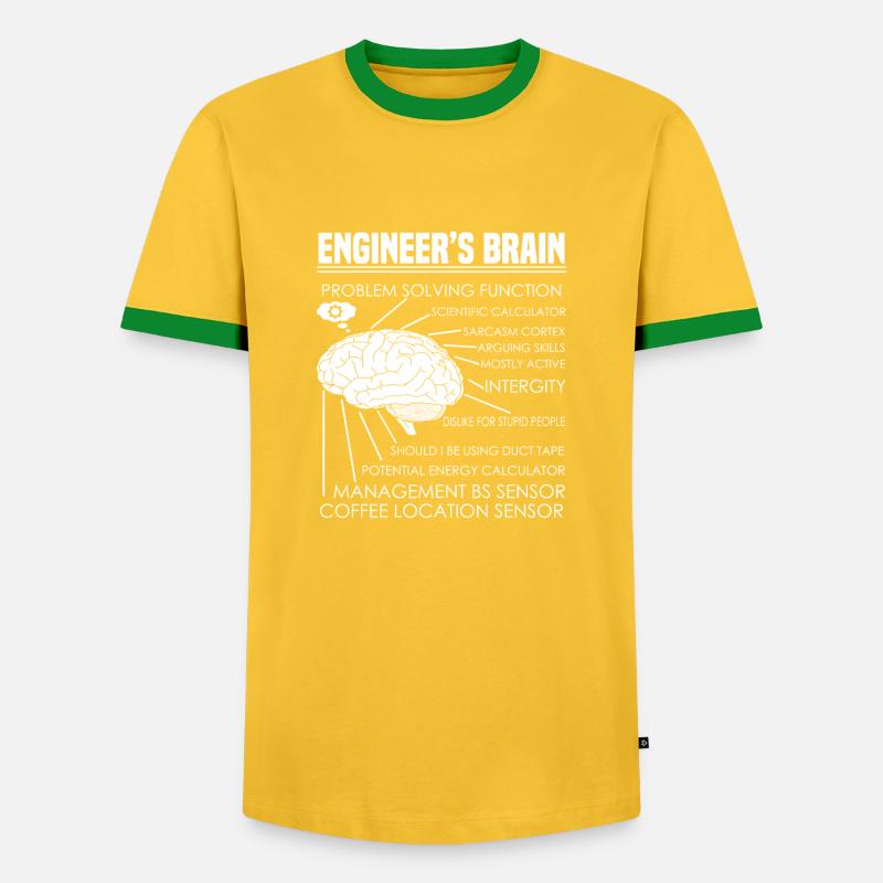 Engineer's Brain Problem Solving - Men's Ringer Shirt - yellow/green