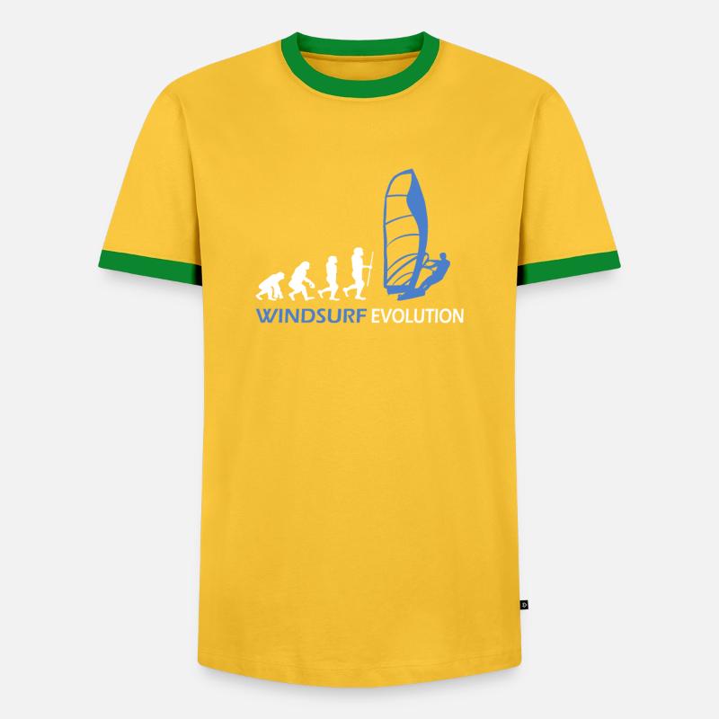Windsurfing Evolution gift ideas - Men's Ringer Shirt - yellow/green 