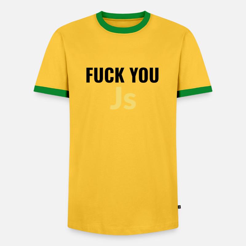 fick dich Js (Javascript) - Männer Kontrast-T-Shirt - Gelb/Grün 