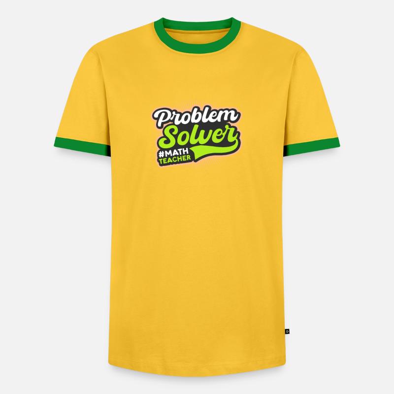 Math Teacher Problem Solver - Men's Ringer Shirt - yellow/green 
