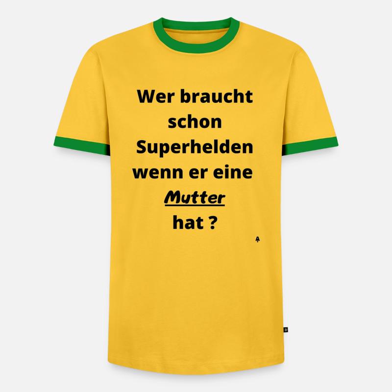 Superheld Mutter - Männer Kontrast-T-Shirt - Gelb/Grün 