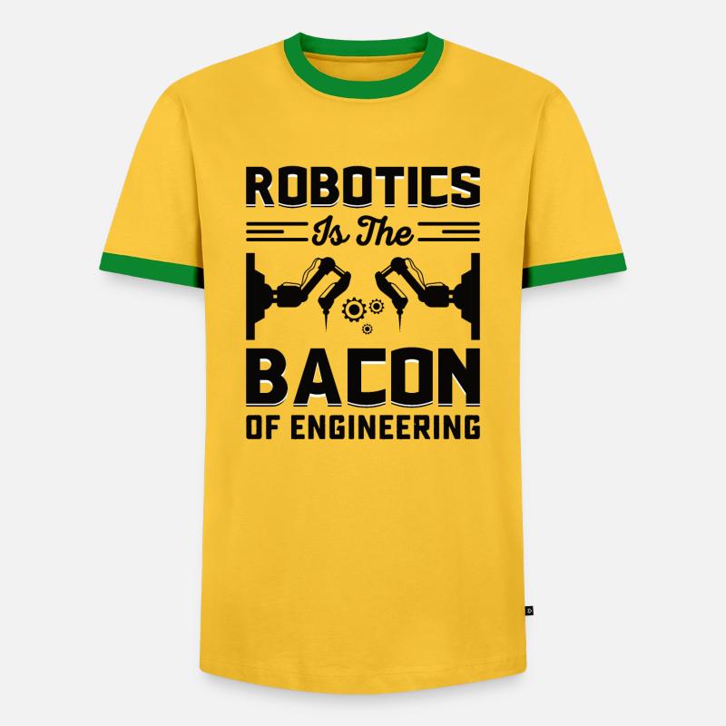 Robot Programmer Automation Technician - Men's Ringer Shirt - yellow/green 