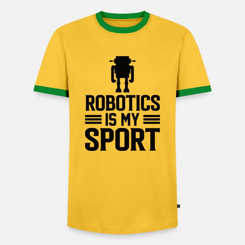 Robot Programmer Automation Technician - Men's Ringer Shirt - yellow/green 