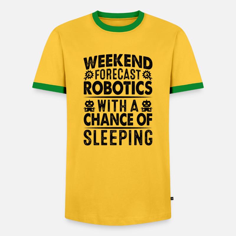 Robot Programmer Automation Technician - Men's Ringer Shirt - yellow/green 