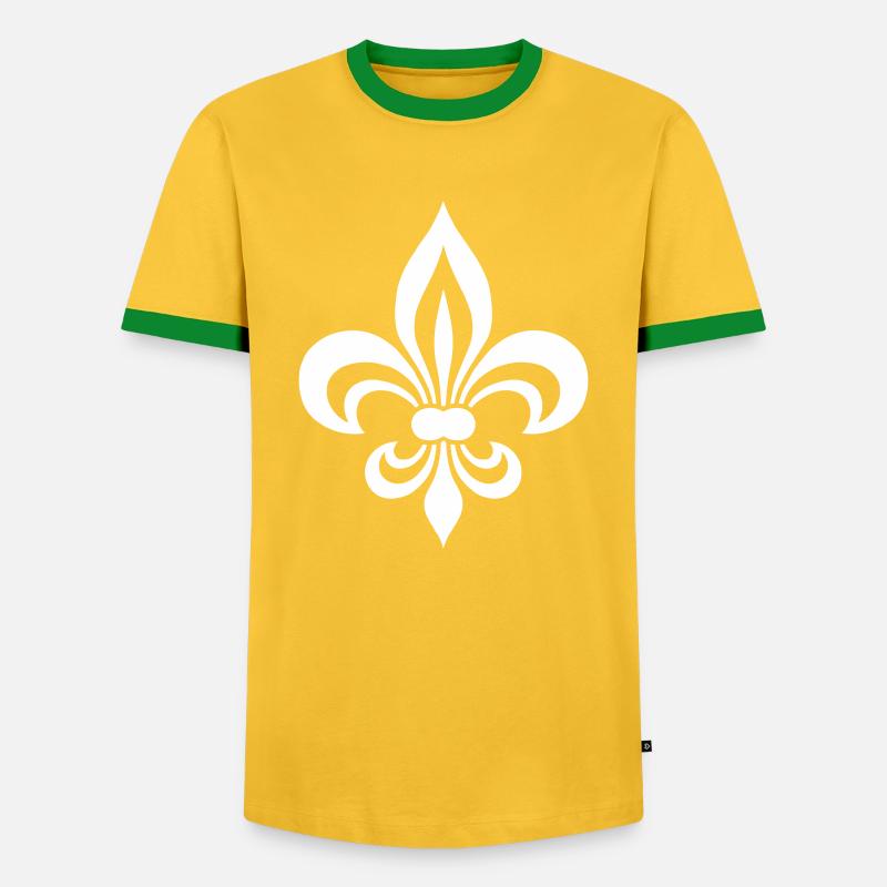 fleur de lis - Men's Ringer Shirt - yellow/green 
