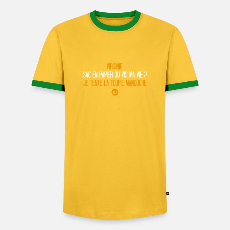 Papiertüte oder Lebe mein Leben? ... - Männer Kontrast-T-Shirt - Gelb/Grün